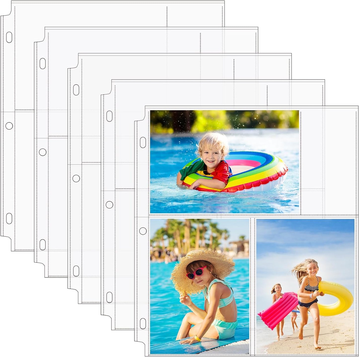 30 Pack Photo Sleeves for 3 Ring Binder 4X6, for 180 Photos Archival Photo Pages Photo Album Refill Pages Photo Sheet Protector Page Protectors 8.5 X 11