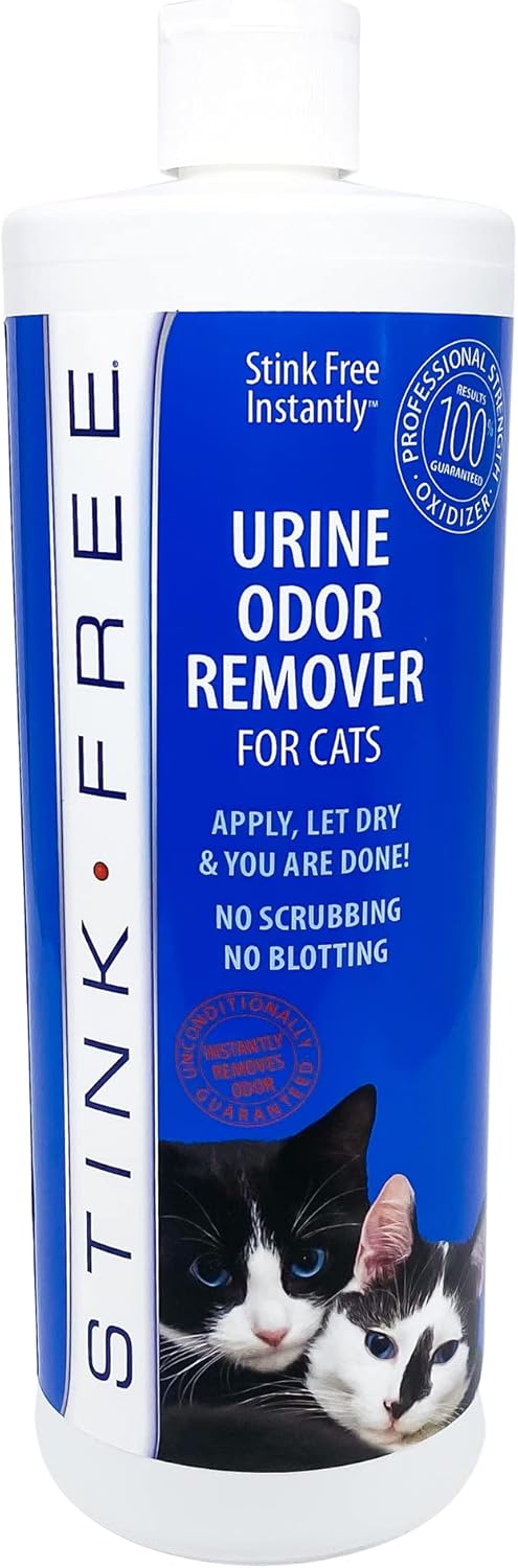 Professional Strength Urine Odor Eliminator for Cats Oxidized Formula for Carpets, Rugs, Mattresses - 32 Oz