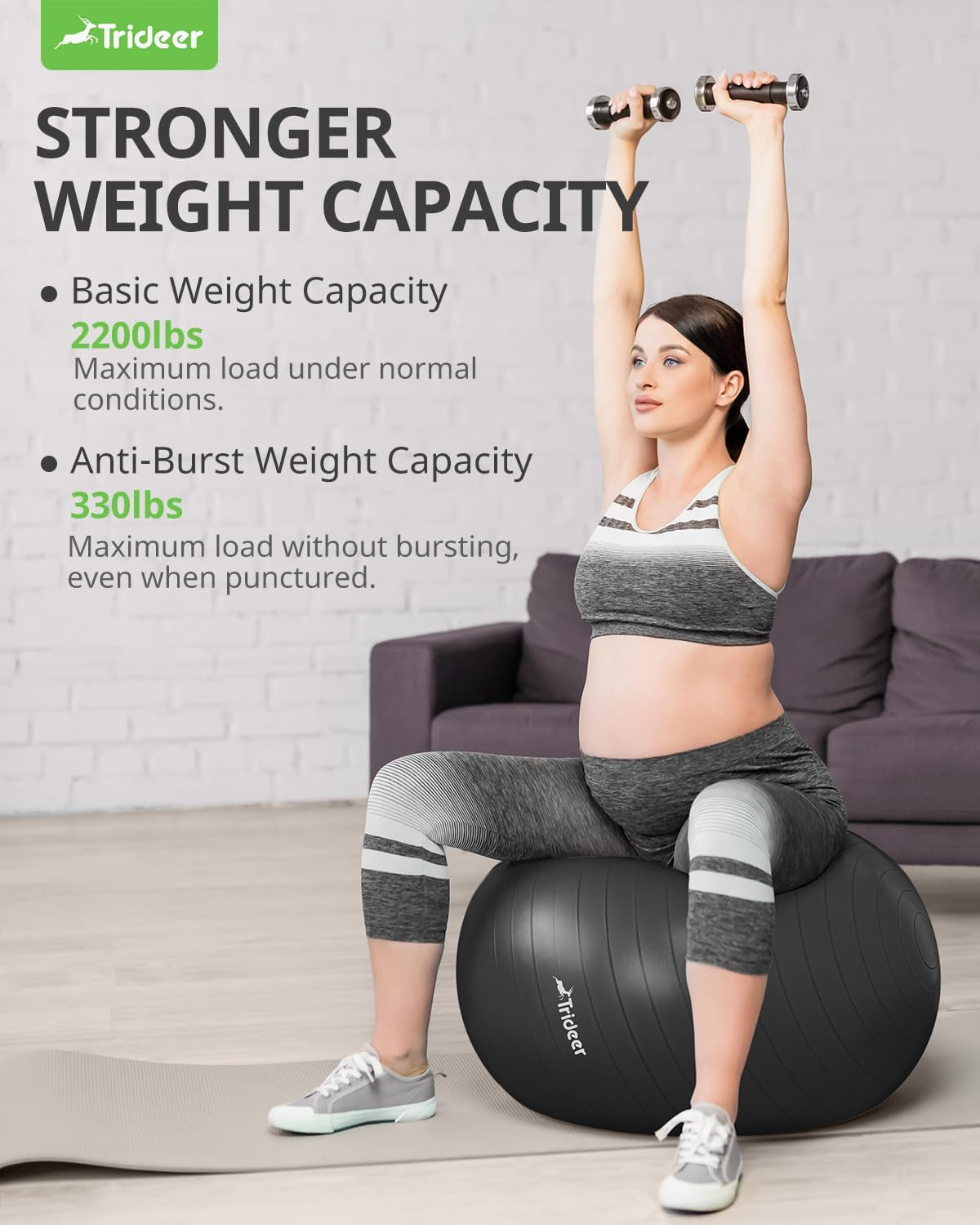 Yoga Ball Exercise Ball for Working Out, 5 Sizes Gym Ball, Birthing Ball for Pregnancy, Swiss Ball for Physical Therapy, Balance, Stability, Fitness, Office Ball Chair, Quick Pump Included