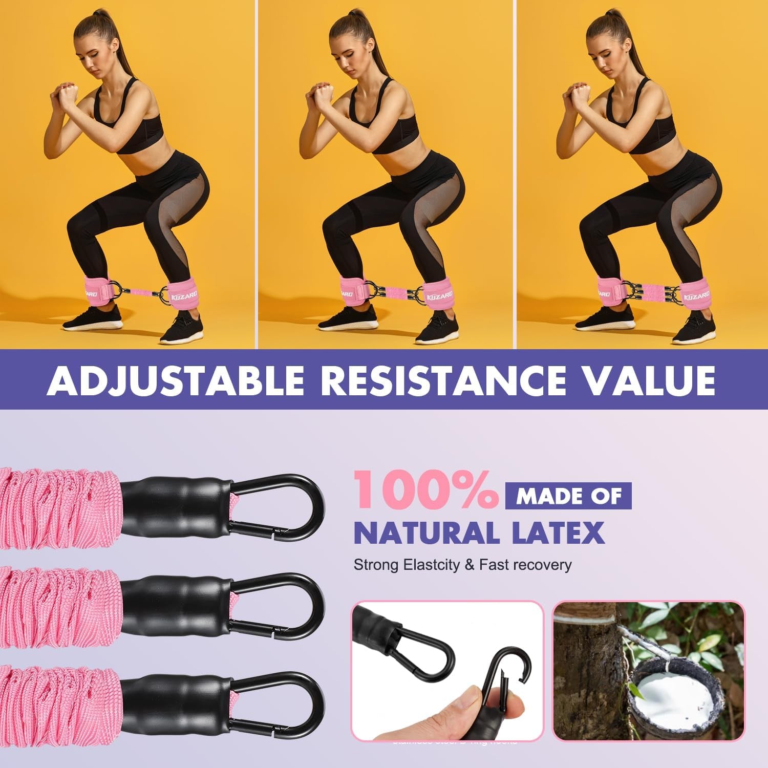 Ankle Resistance Bands with Cuffs, Ankle Bands for Working Out, Ankle Resistance Band, Glutes Workout Equipment, Butt Exercise Fitness Equipment for Women and Booty - Perfect for Home Gym Workout